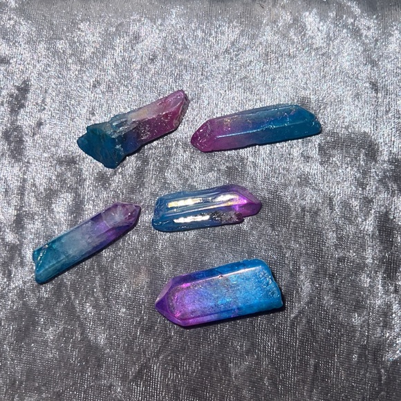 Aura quartz halo angel cotton candy crystal pink blue ombrΓ© electroplated π - Picture 10 of 16